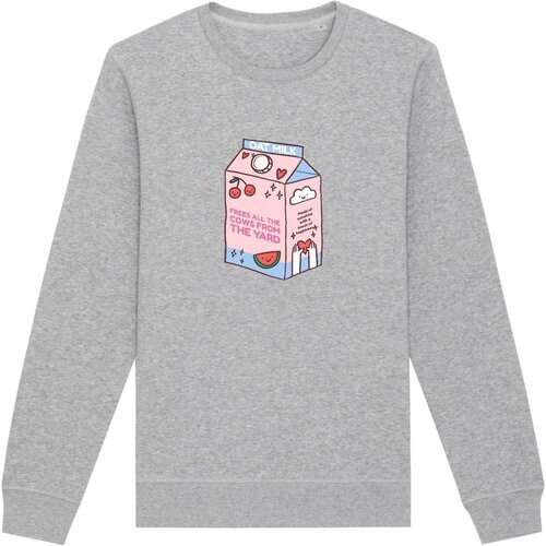Oat Milk Club dames vegan Sweatshirt My Oat Frees All The Cows Grijs Tweedehands