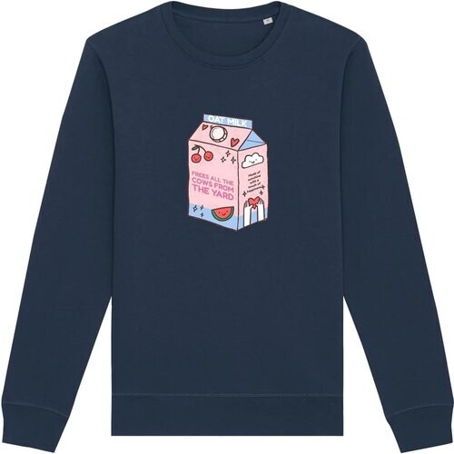 Oat Milk Club dames vegan Sweatshirt My Oat Frees All The Cows Navy Tweedehands