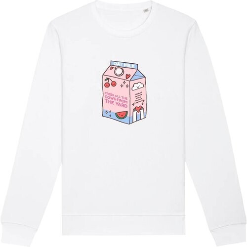 Oat Milk Club dames vegan Sweatshirt My Oat Frees All The Cows Wit Tweedehands