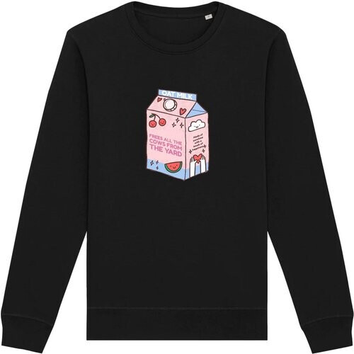 Oat Milk Club dames vegan Sweatshirt My Oat Frees All The Cows Zwart Tweedehands