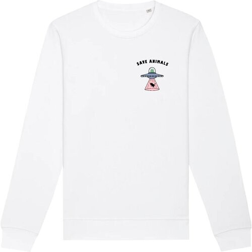 Oat Milk Club dames vegan Sweatshirt Save Animals Wit Tweedehands