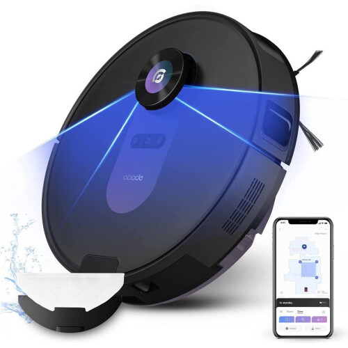 Obode A8 - Robot Vacuum Stofzuiger - Alexa Wi-Fi - Zwart