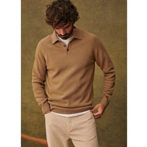 Octobre Moreno - Heren Trui - 100% Wol - Camel - Maat XL