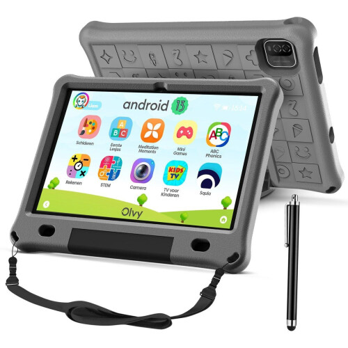 Olvy Kindertablet PRO - 10 Inch - 6000 mAh - 128GB - 4GB RAM - Ouderlijk Toezicht App - Stevige Beschermhoes - Kidsproof Tweedehands