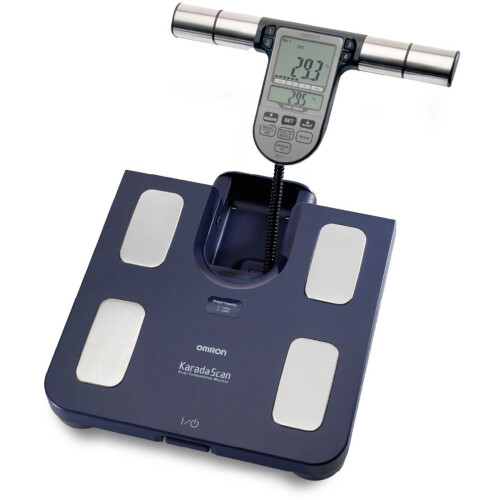 OMRON BF511 - Slimme Weegschaal - Lichaamsanalyse Vetpercentage BMI 8 Sensoren - Blauw Tweedehands