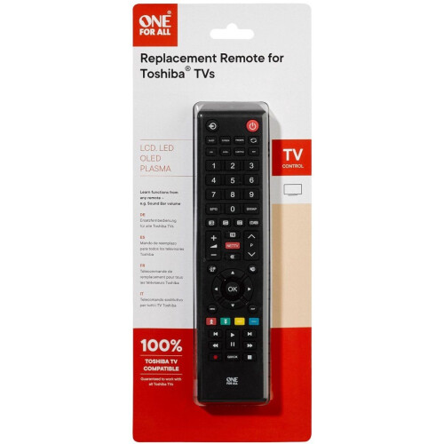 One For All URC 1919 - Afstandsbediening - Vervangt Toshiba TV - Zwart