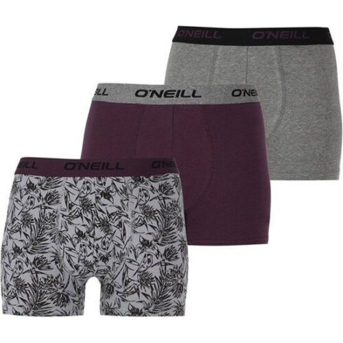 O'Neill Boxershorts Heren - Nauwsluitende fit - Grijs - Paars (3-pack)