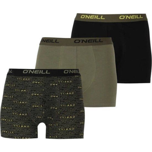 O'Neill Boxershorts Heren - Strakke pasvorm - Zwart - Donker groen (3-pack)
