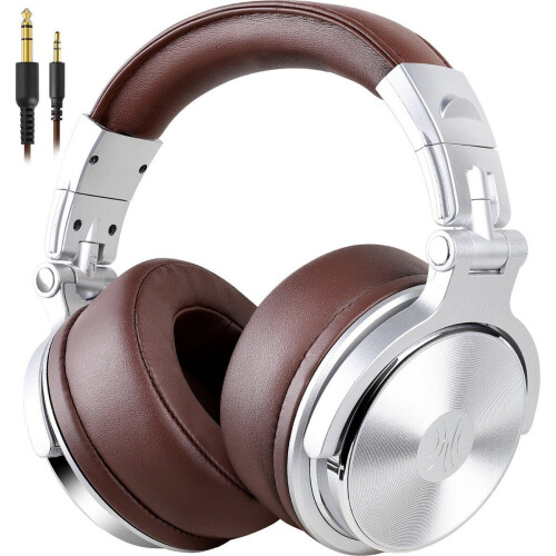 OneOdio Pro 40 - Koptelefoon - ANC Bluetooth - Draadloos Over-Ear - Zilver/Bruin
