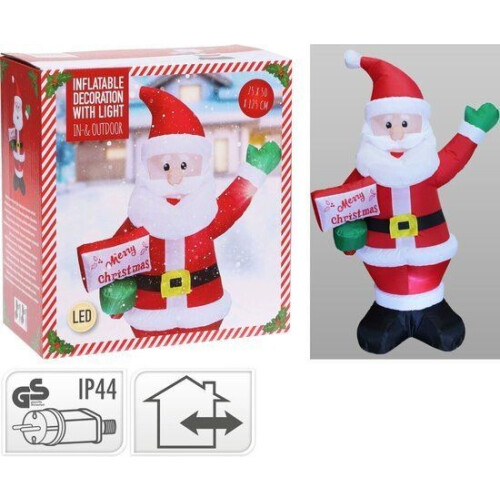 Opblaasbare Kerstman 125cm - LED-verlichting - IP44 - met adapter Tweedehands