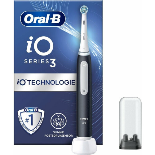 Oral-B iO 3 - Elektrische tandenborstel - Poetsdruksensor en Lightring Timer - Zwart