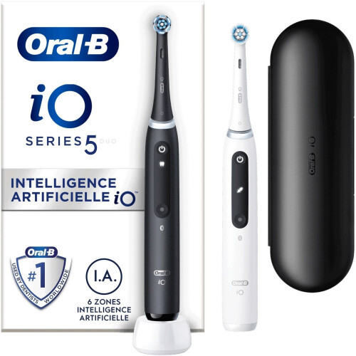 Oral-B iO 5 - Elektrische Tandenborstel - A.I. Poetsherkenning - Zwart en Wit Tweedehands
