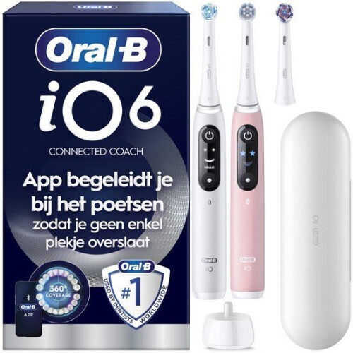 Oral-B iO 6 - Elektrische Tandenborstel - 5 Poetsstanden - Wit/Roze Tweedehands