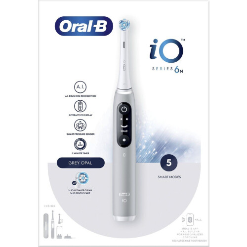 Oral-B iO 6N - Elektrische Tandenborstel - A.I. Poetsapp - Grijs Tweedehands