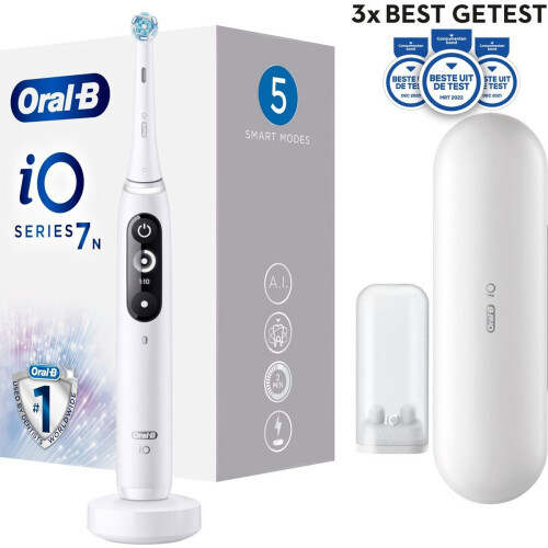 Oral-B iO 7n - Elektrische Tandenborstel - 5 Poetsstanden - Wit Tweedehands
