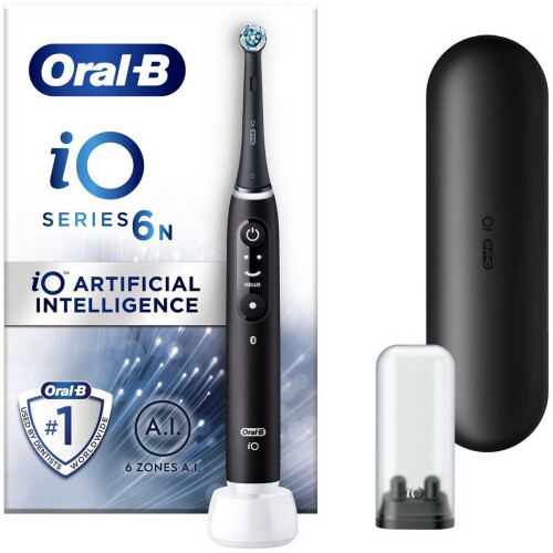 Oral-B iO Series 6N - Elektrische Tandenborstel - 5 Poetsprogramma's - Zwart (2 opzetborstels) Tweedehands