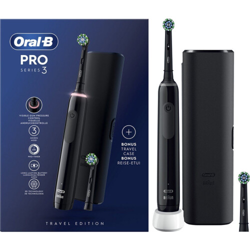 Oral-B Pro 3 - Elektrische Tandenborstel - 3D-reinigingstechnologie - Zwart