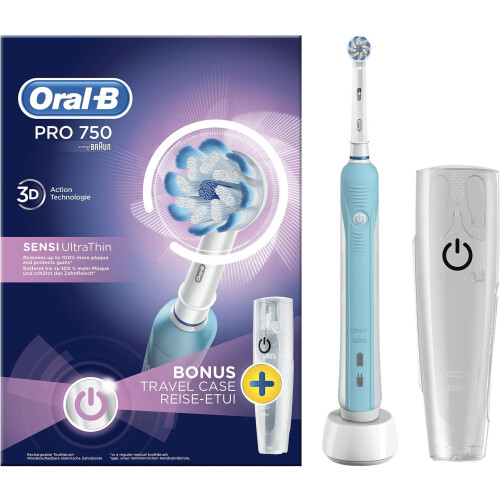 Oral-B PRO 750 Sensi Ultrathin - Elektrische Tandenborstel - Tot 100% meer tandplakverwijdering Tweedehands