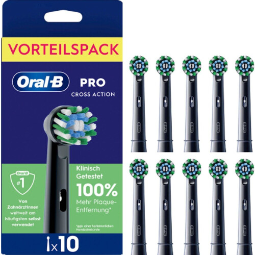 Oral-B Pro Cross Action - Opzetborstels - 16° hoek - Zwart (10 stuks)