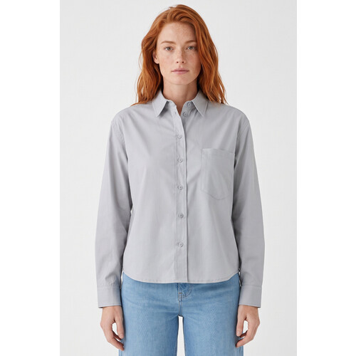 ORGANICATION dames vegan Blouse Shirt Blouse Grijs Tweedehands