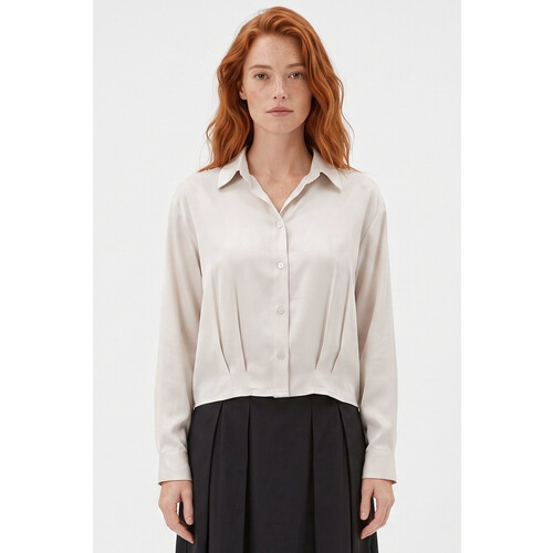 ORGANICATION dames vegan Blouse Shirt Zand Tweedehands