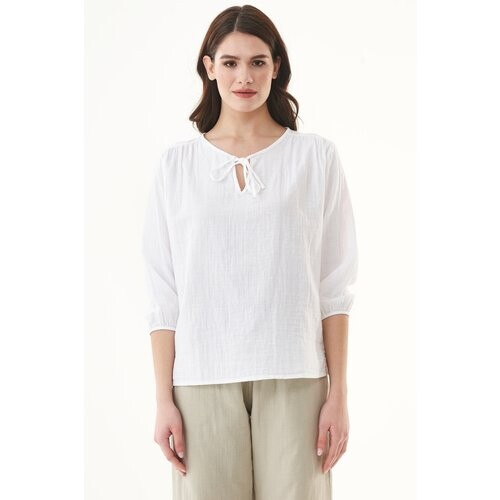 ORGANICATION dames vegan Blouse Wit Tweedehands
