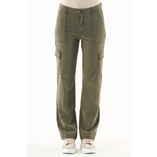 ORGANICATION dames vegan Cargobroek Military Olive Tweedehands