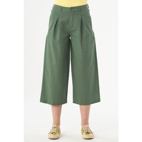 ORGANICATION dames vegan Culottebroek Linnenmix Groen Tweedehands