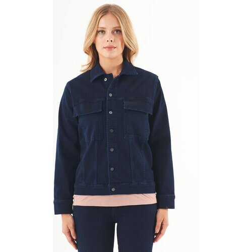 ORGANICATION dames vegan Denim Jack Bio-Katoen Dark Navy Tweedehands