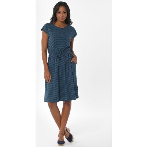 ORGANICATION dames vegan Gestreepte Jersey Jurk Navy Tweedehands