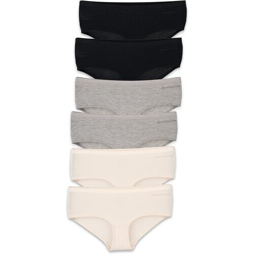 ORGANICATION dames vegan Hipster Karinna 6-Pack Gebroken Wit Grijs GemÃªleerd Zwart Tweedehands