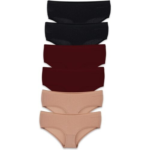 ORGANICATION dames vegan Hipster Karinna 6-Pack Zwart Beige Bordeaux Tweedehands
