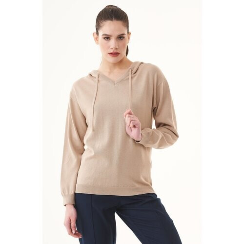 ORGANICATION dames vegan Hoodie Fijn Gebreid Abby Steenbeige Tweedehands