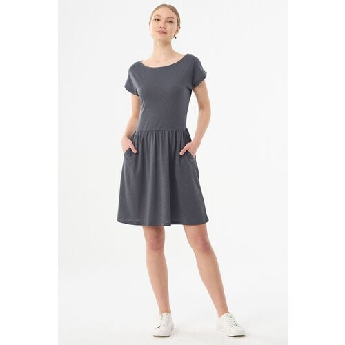 ORGANICATION dames vegan Jerseyjurk Donkergrijs Tweedehands