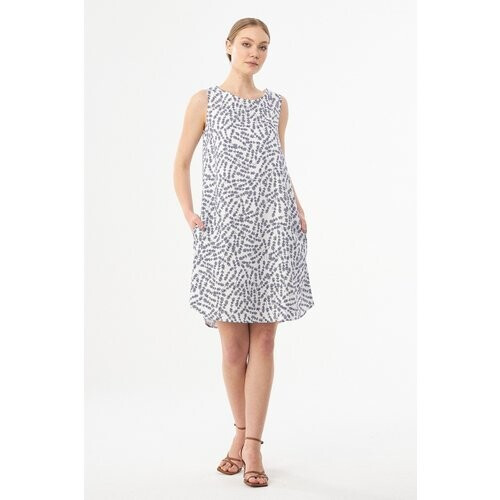 ORGANICATION dames vegan Jurk Lavendelprint Wit Tweedehands