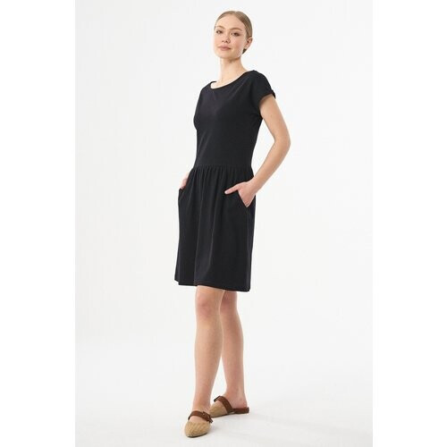 ORGANICATION dames vegan Jurk Scoop Hals Zwart Tweedehands