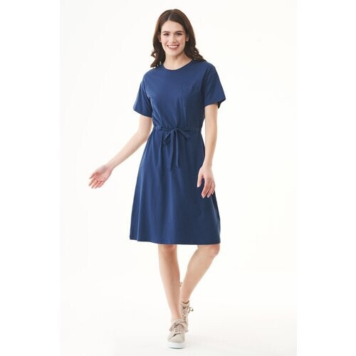 ORGANICATION dames vegan Jurk Slub Jersey Marineblauw Tweedehands