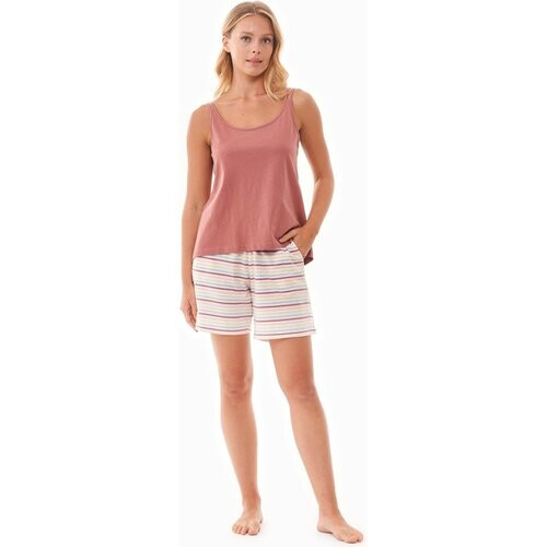 ORGANICATION dames vegan Korte Broek Pyjama Set Aleexa Clay Rood Tweedehands