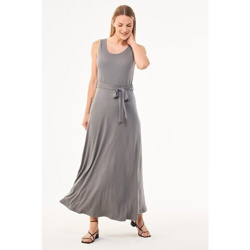 ORGANICATION dames vegan Lange Jersey Jurk Grijs Tweedehands