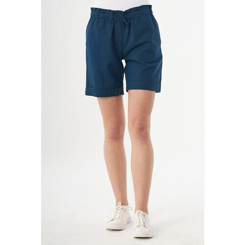 ORGANICATION dames vegan Paperbag Shorts Linnenmix Donkerblauw Tweedehands