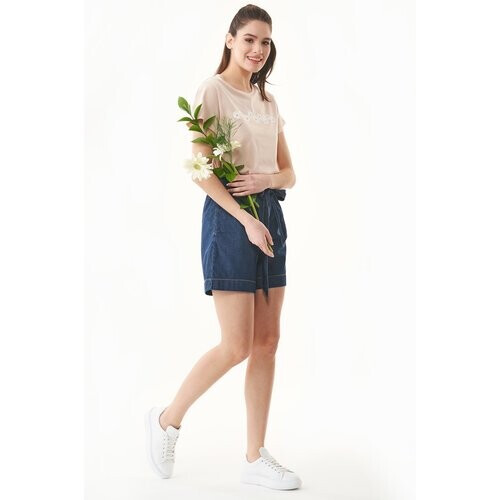 ORGANICATION dames vegan Papieren Short Met Denimlook Van Biologisch Katoen Tweedehands