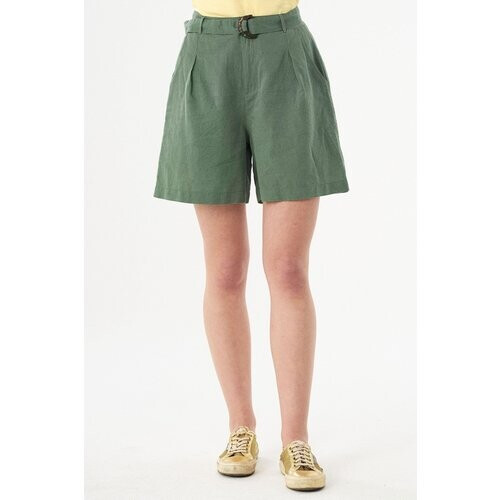 ORGANICATION dames vegan Shorts Strikceintuur Groen Tweedehands