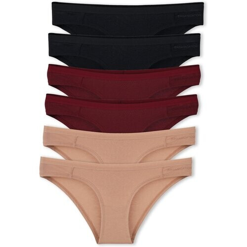 ORGANICATION dames vegan Slips Kamilla 6 Pack Zwart Beige Bordeaux Tweedehands