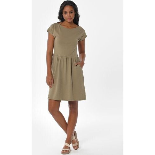 ORGANICATION dames vegan Slub Jersey Jurk Olijfgroen Tweedehands