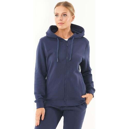 ORGANICATION dames vegan Soft Touch Zipped Hoodie Navy Tweedehands