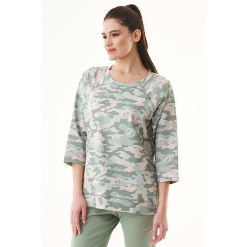 ORGANICATION dames vegan Sweatshirt Met Camouflagepatroon Tweedehands
