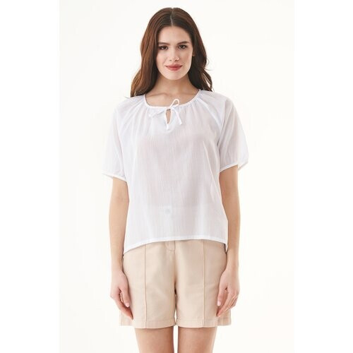 ORGANICATION dames vegan Voile Blouse Wit Tweedehands
