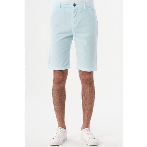 ORGANICATION mannen vegan Chino Shorts Biologisch Katoen Lichtblauw Tweedehands