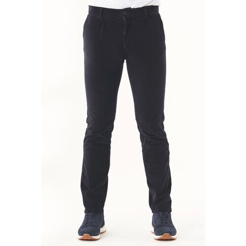 ORGANICATION mannen vegan Corduroy Regular Broek Donkerblauw Tweedehands