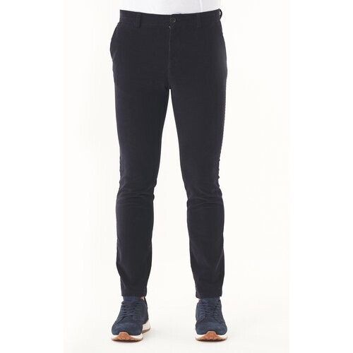 ORGANICATION mannen vegan Corduroy Slim Fit Broek Dark Navy Tweedehands